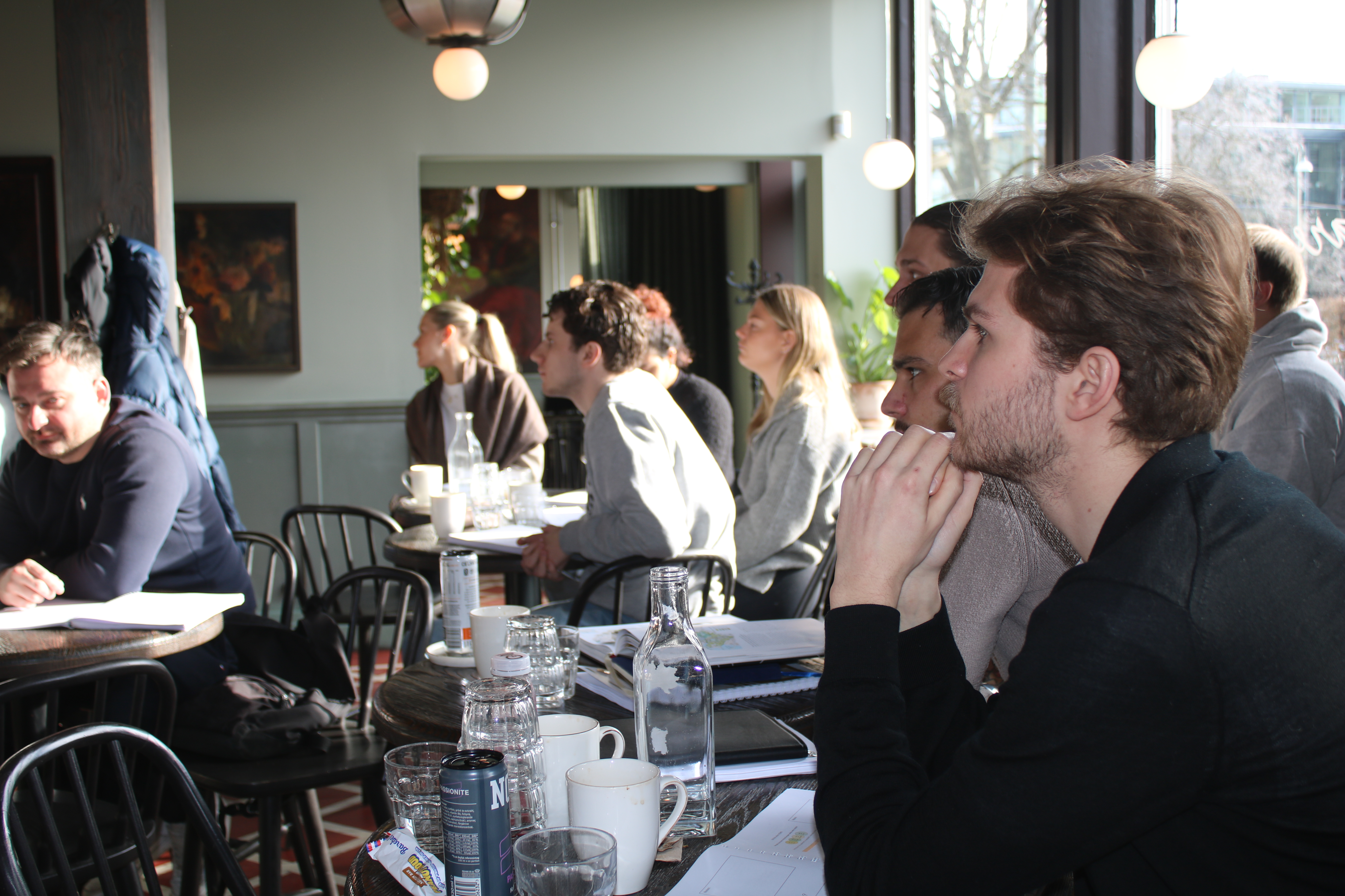 Students attending a wine course